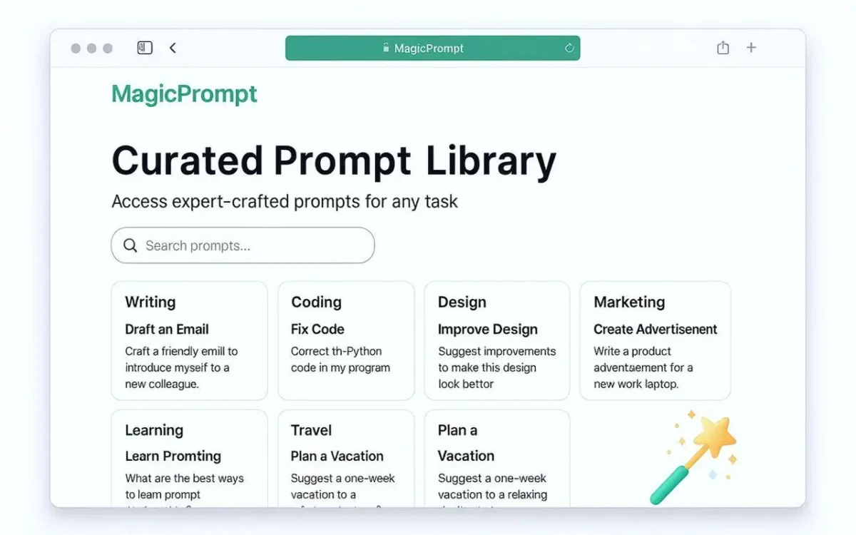 My Magic Prompt Chrome extension interface for generating AI video script prompts | AI-prompts-video-scripts