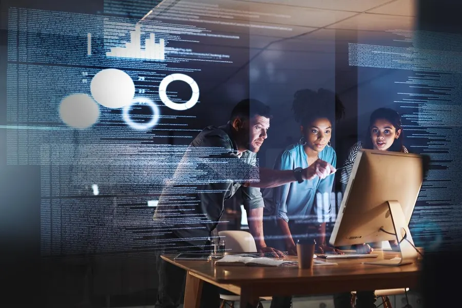 Entrepreneur using AI tools on laptop for productivity workflow | AI tools for small business productivity