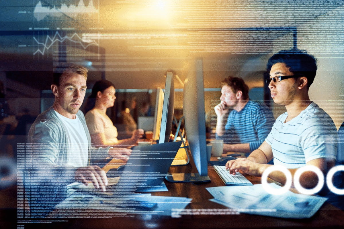 Entrepreneur using AI tools on laptop for productivity workflow | AI tools for small business productivity