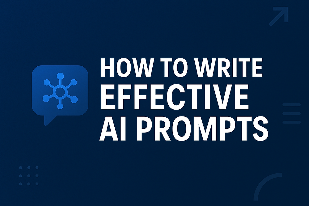 AI writing assistant on laptop with structured prompt example on screen | How to write a good prompt