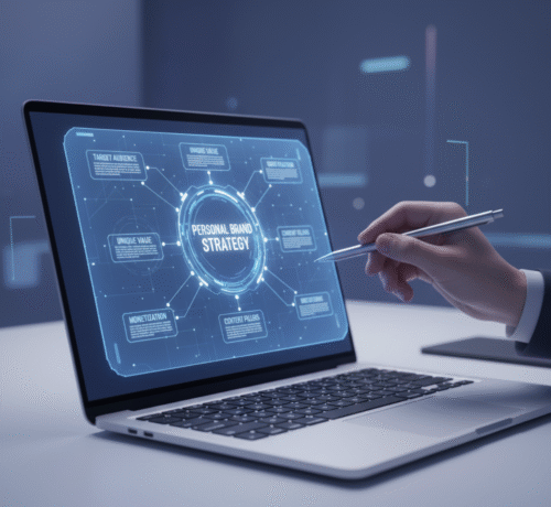 AI personal branding prompts generating a strategic mind map for online authority.