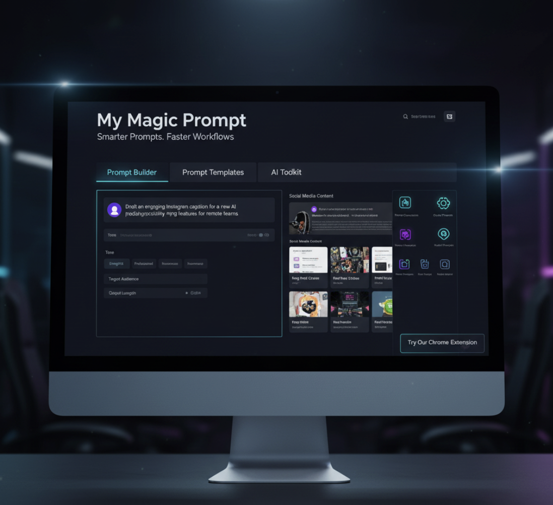 AI prompt builder and template UI screenshot