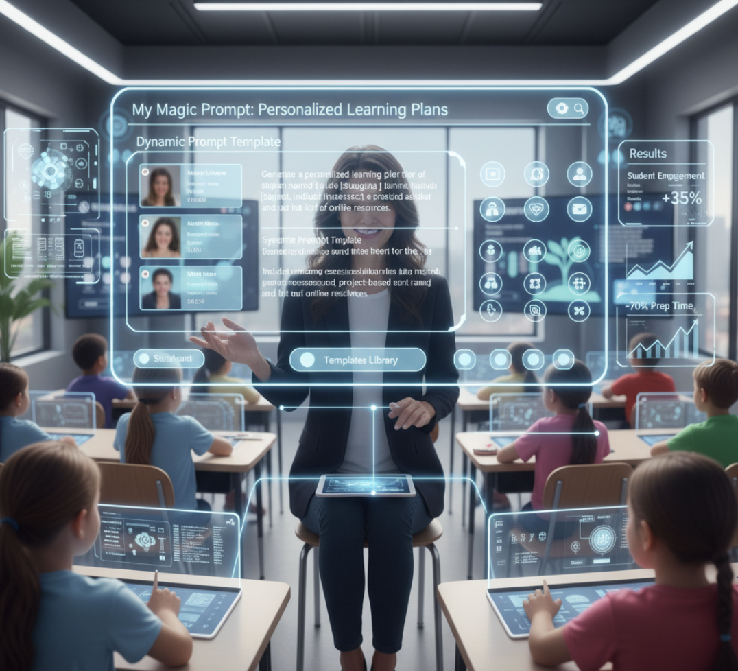 AI prompt template UI for personalized lesson plans
