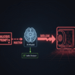 Diagram illustrating the flow of a prompt injection attack leading to a data leak