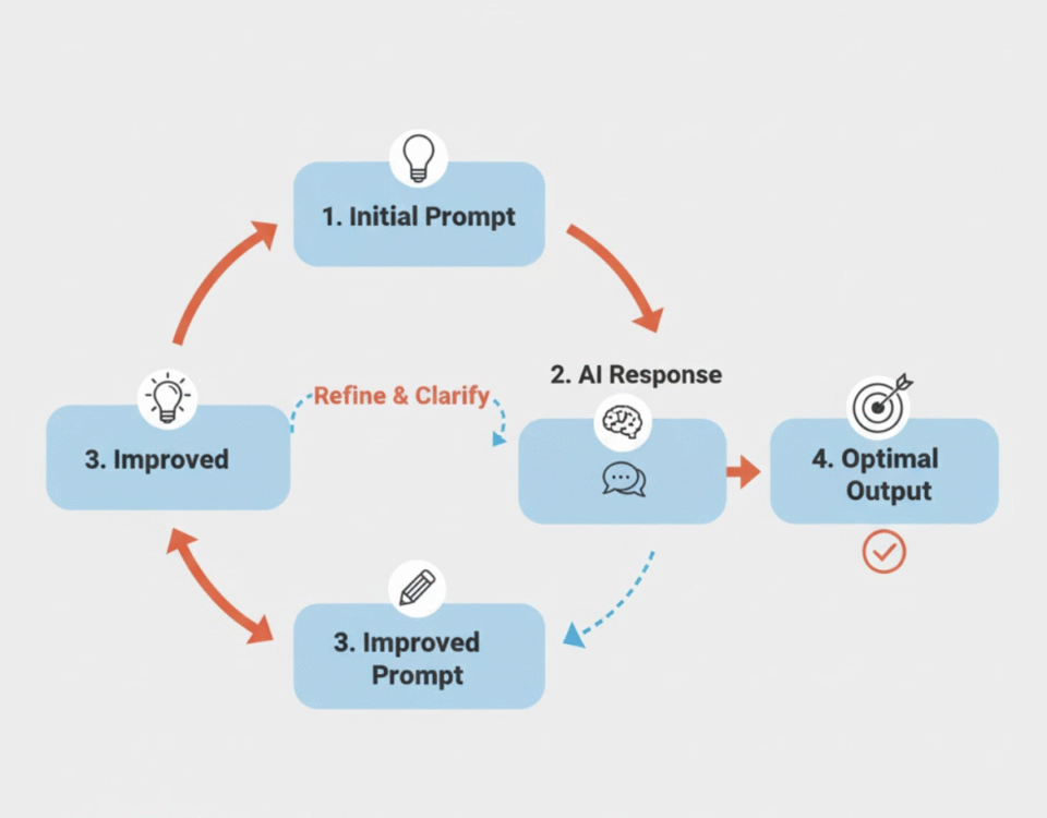Diagram of the AI Whisperer's iterative prompt refinement workflow