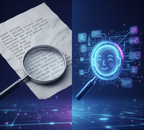 The evolution of search from simple keywords to a complex, AI-driven prompt-based system