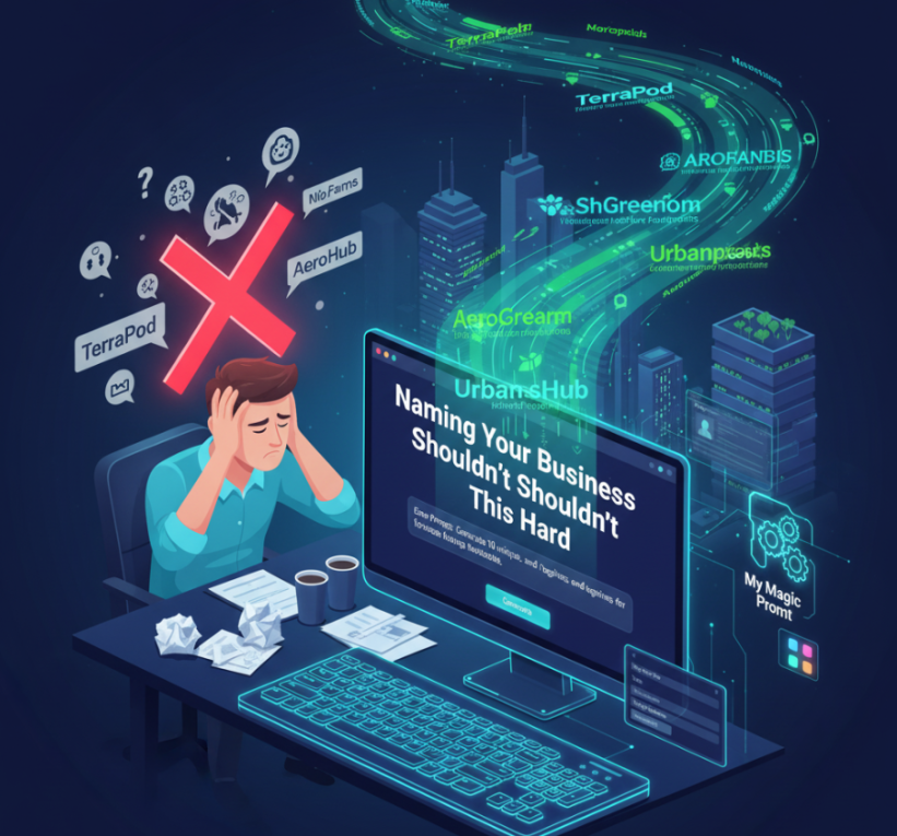 AI brainstorming prompt example for business name generation