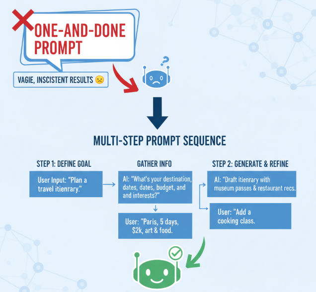 example prompt flowchart showing a multi-step sequence